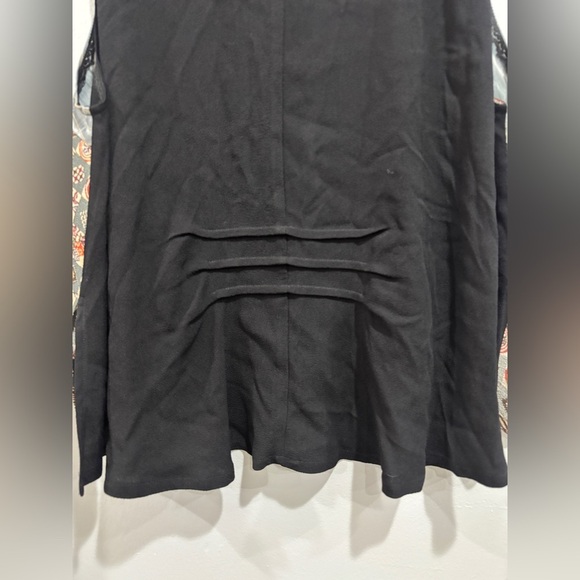 YASUKO Vest Womens Medium/Large Black Kimono Silk Pockets 1 Button Oriental Art - Picture 7 of 9